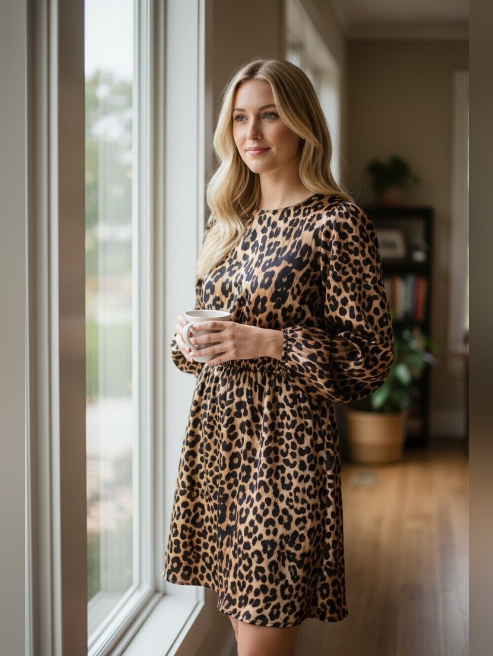 Milly Minis Long-Sleeve Leopard Print Dress - Brown/Black